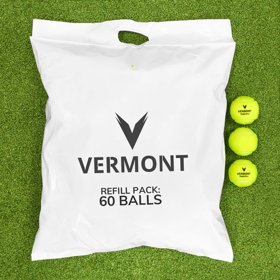 Vermont Training Tennis Balls [60 Balls] | Pressureless Tennis Balls – All Court Surfaces | Tennis Training Equipment