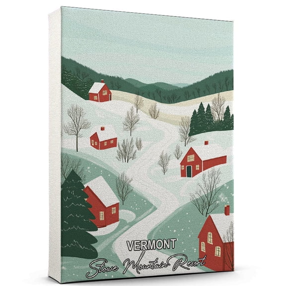 Vermont Travel Global Destination Canvas Stowe Mountain Resort Canvas Celebrate Your Favorite Destination A Sophisticated Touch to Any Room