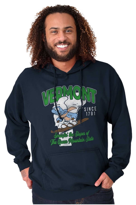 Vermont VT Ski Snowboard Smurfs Unisex Plus Size Hoodie Brisco Brands 3X
