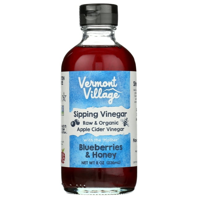 Vermont Village Apple Cider Sipping Vinegar, Blueberries & Honey, 8 Fl