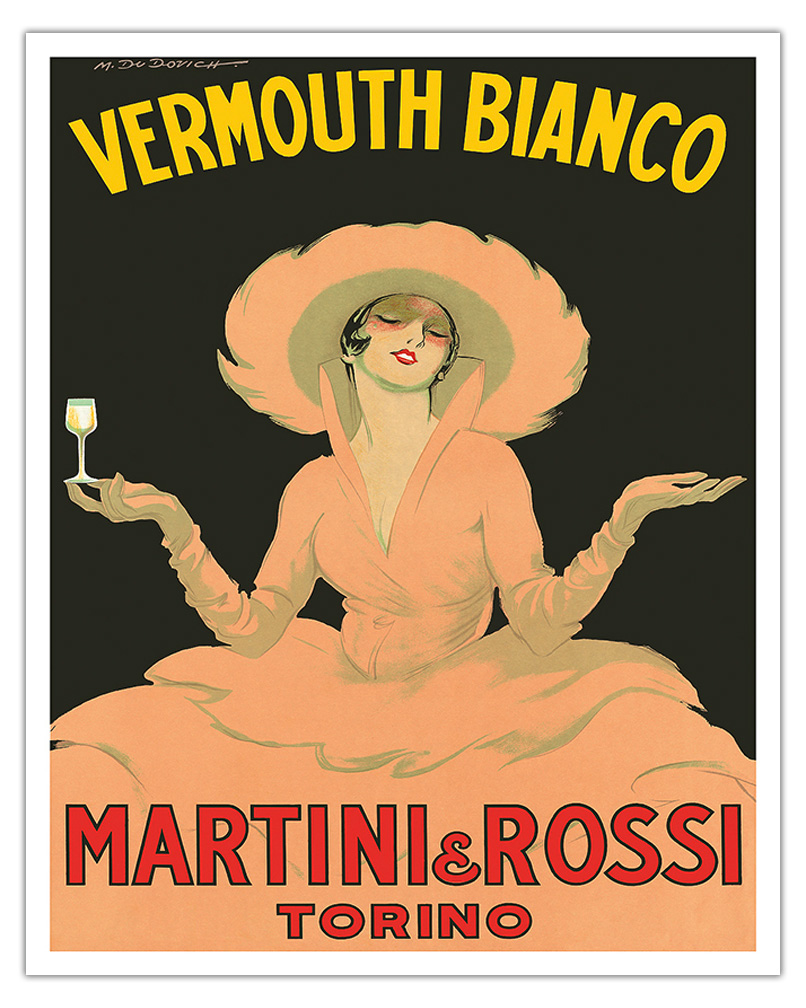額装品/Vermouth Bianco/マルチェロ ドゥボビッチ/アートポスター Vermouth-Bianco-Martini-Rossi-