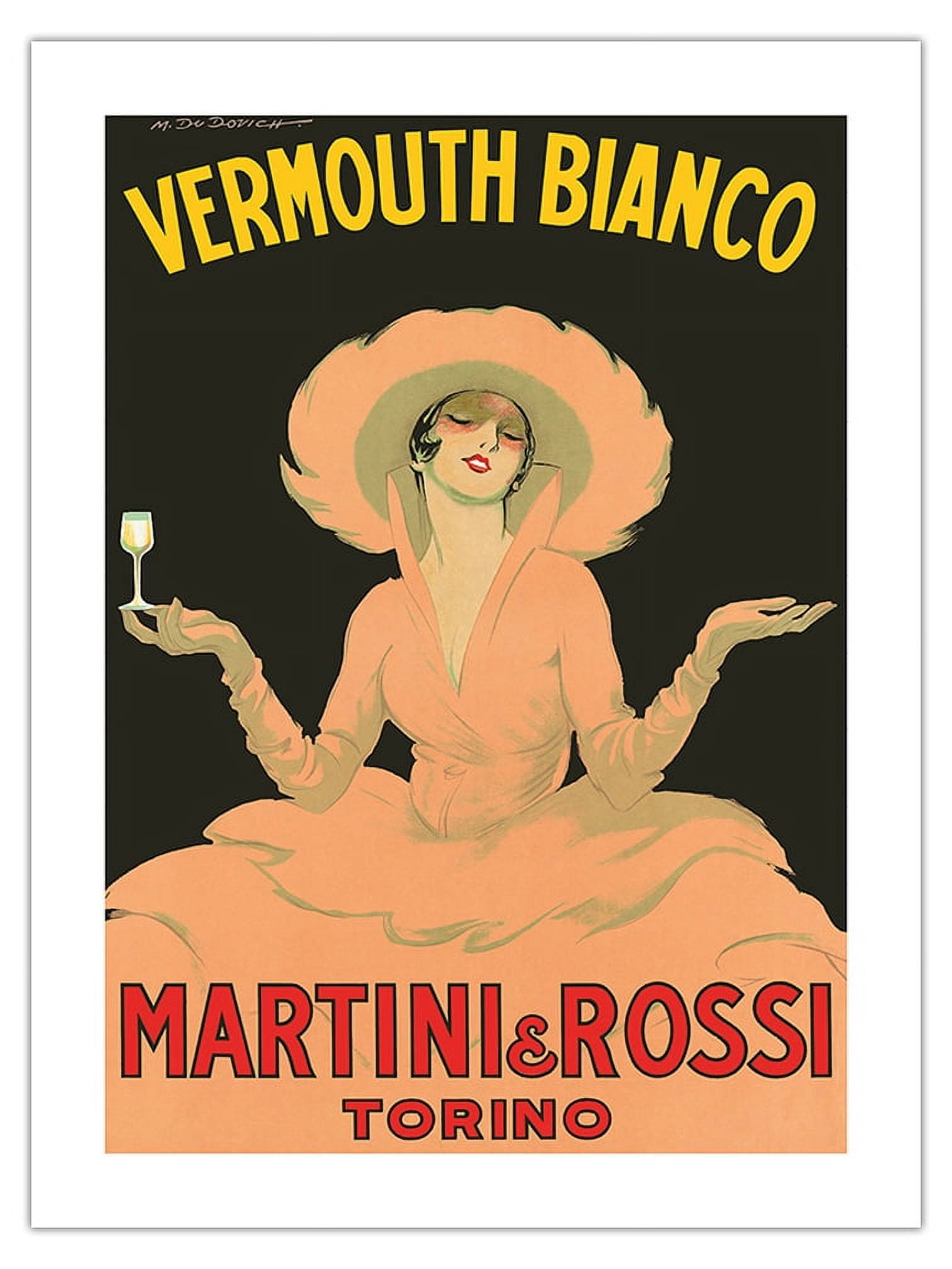 額装品/Vermouth Bianco/マルチェロ ドゥボビッチ/アートポスター Vermouth-Bianco-Martini-Rossi-