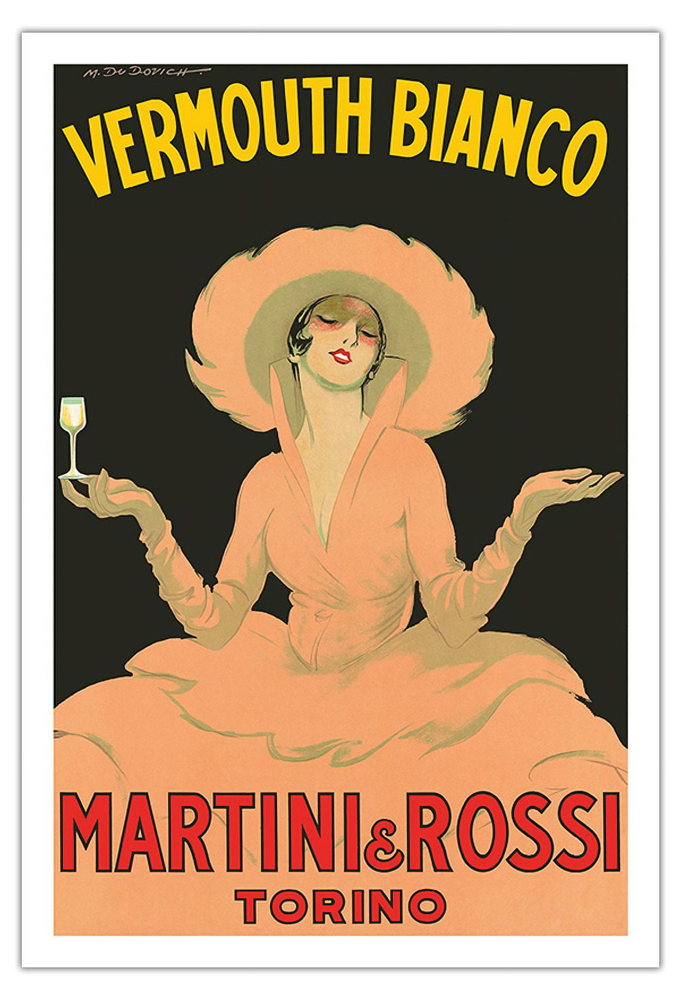 額装品/Vermouth Bianco/マルチェロ ドゥボビッチ/アートポスター Vermouth-Bianco-Martini-Rossi-