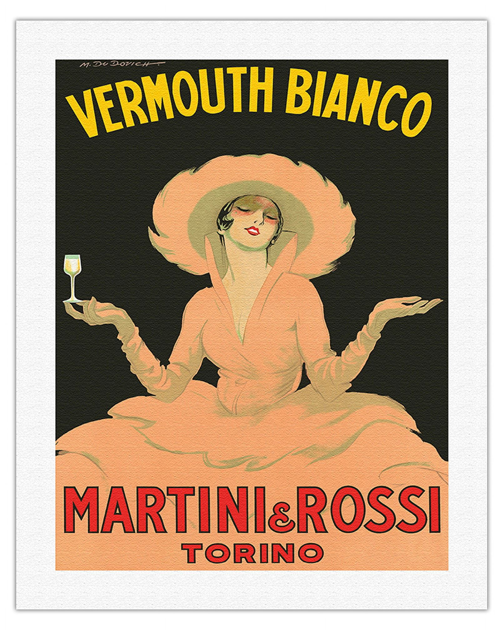 (Turin) Torino - Rossi & Martini - Bianco Vermouth ドゥボビッチ/アートポスター Bianco/マルチェロ 額装品/Vermouth Italy Vintage - 額縁
