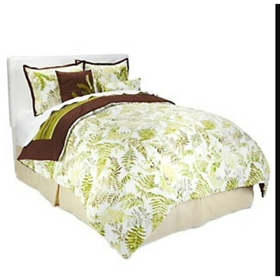 Vern Yip Home Botanical Garden Duvet Cover ,Skirt,Shams,Pillows 6 Piece Set - Full/Queen