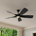 thumbnail image 1 of Vernal Collection 60" Five-Blade Matte Black LED Wifi Transitional Indoor/Outdoor Smart DC Ceiling Fan, 1 of 8