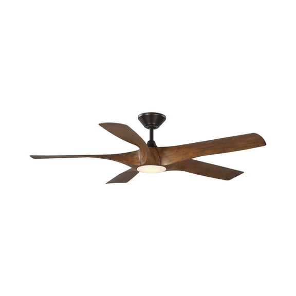 Vernal Collection 60" Five-Blade Woodgrain LED Wifi Transitional Indoor/Outdoor Smart DC Ceiling Fan