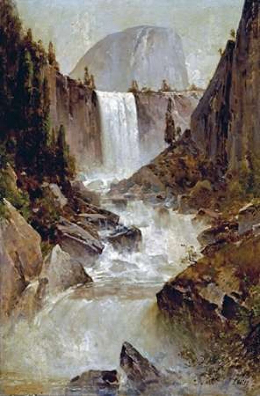Vernal Falls Yosemite Canvas Art - Thomas Hill (24 x 36)
