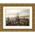 thumbnail image 1 of Vernet, Claude-Joseph 14x11 Gold Ornate Wood Framed with Double Matting Museum Art Print Titled - Port of Marseille, 1 of 4