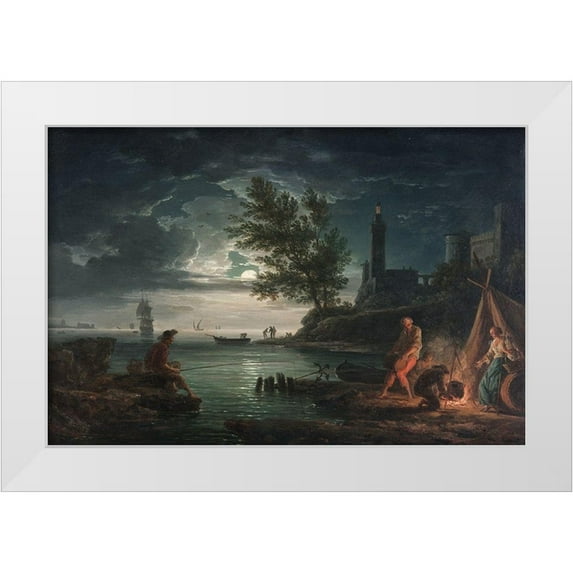 Vernet, Claude Joseph 14x11 White Modern Wood Framed Museum Art Print Titled - Four Times of the Day, Night