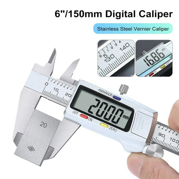 Vernier Caliper Stainless Steel 150mm Digital Caliper Vernier Gauge Micrometer Measuring Tool Metalworking Inspection Measuremen