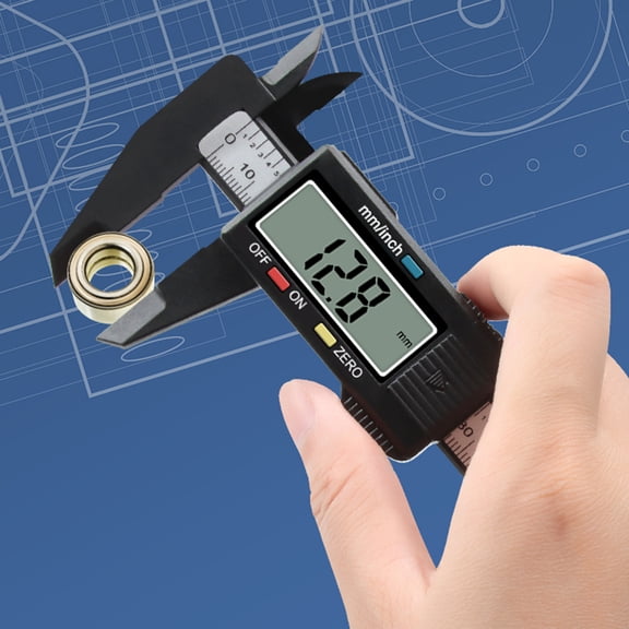 Vernier Caliper,Vernier Caliper 0-6 Inch/ 150mm Caliper Carbon Fiber Slide Caliper Lcd Caliper Lcd Display Inch/ 150mm Vernier Fiber Precision Slide Lcd Display Tool Hxber Black & Silver