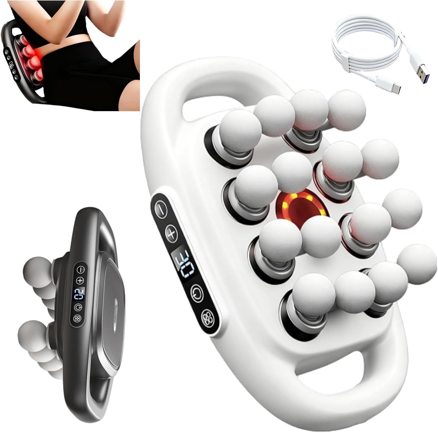 Verniqo Massager, 16-Head Massage Gun Set, 3 Modes & 30 Intensities Guns Deep Tissue, Muscle Relaxation Massage Suitablefor Back Leg and Foot Muscle Relaxation