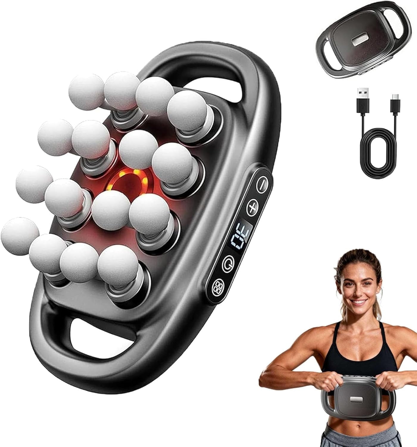 Verniqo Massager, Husband 2.0 Massage, Verniqohealth 16 Head Massages Gun, 30 Intensity Levels & 3 Smart Modes (#16 Ball)