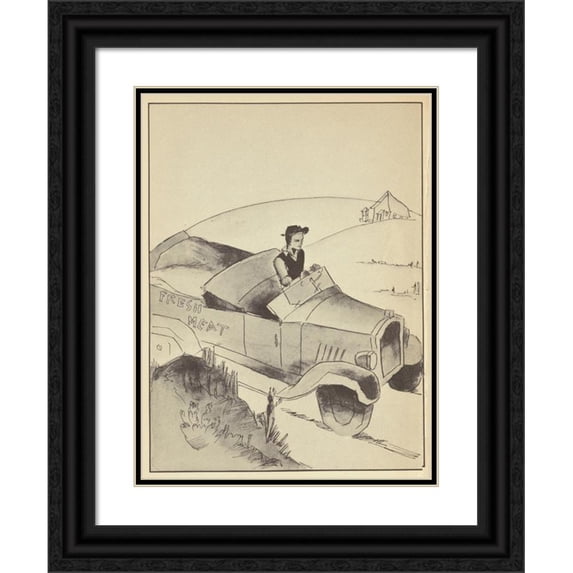 Vernon Winslow 12x14 Black Ornate Wood Framed Double Matted Museum Art Print Titled: Country Life Stories; Some Rural Community Helpers Pl4 (1938)