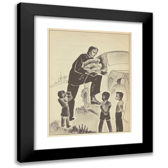 Vernon Winslow 19x24 Black Modern Framed Museum Art Print Titled - Country Life Stories; Some Rural Community Helpers Pl21 (1938)