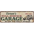 thumbnail image 1 of Vernon's Full Service Garage Metal Sign 6x18 Rusty Man Cave 106180047478, 1 of 1