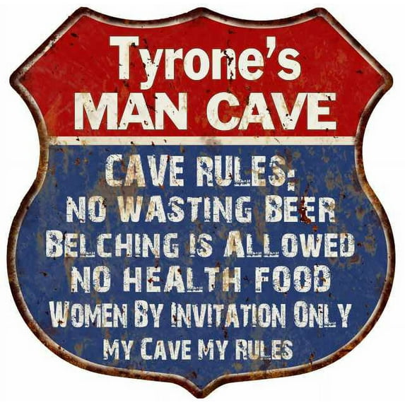 Vernon's Man Cave Rules Sign Shield Metal Gift 211110023359
