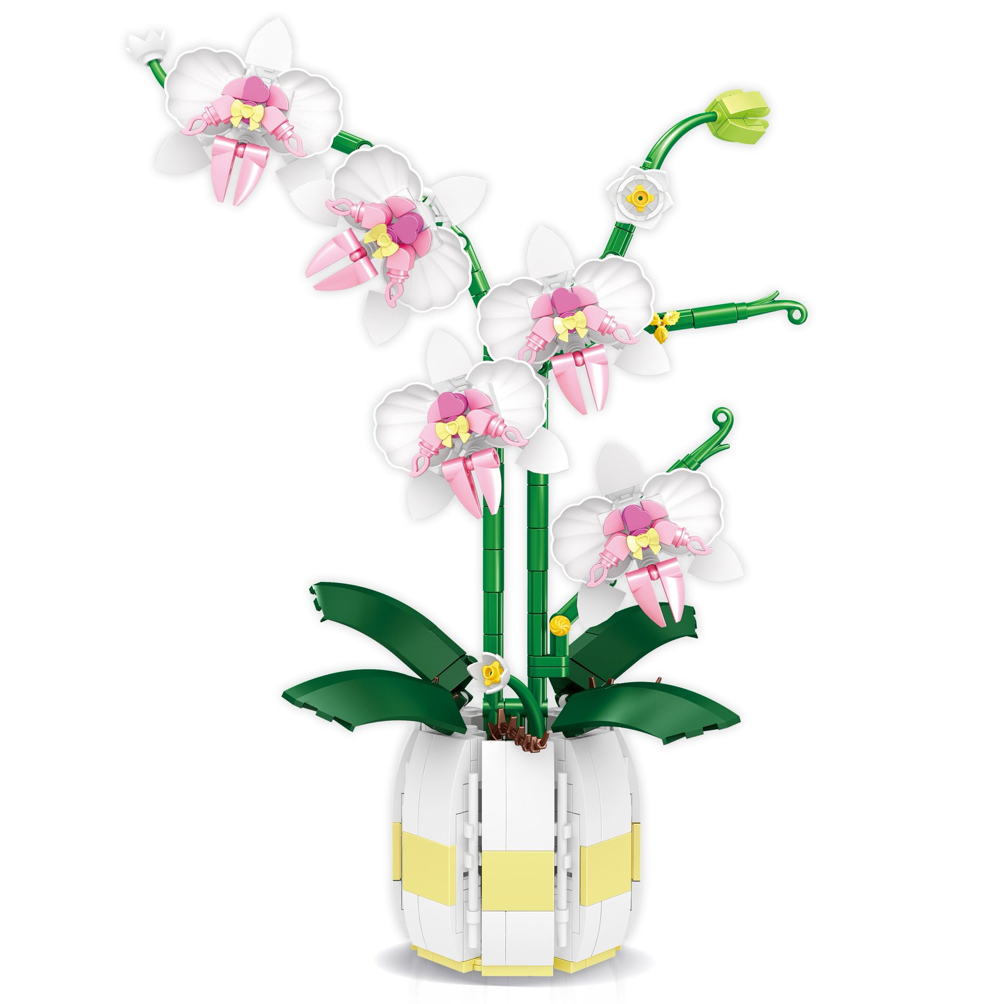 Vernonle Orchid Flower Bouquet Set Building Blocks Kit Artificial Plant ...