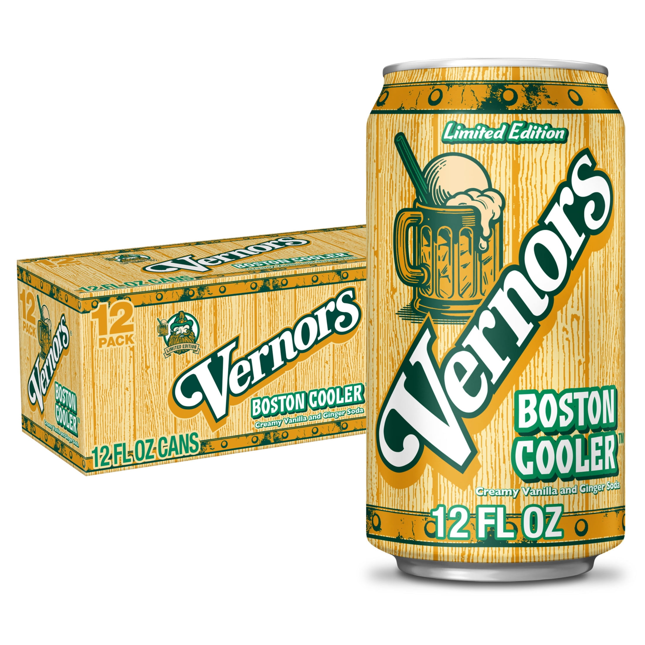 Vernors Caffeine Free Boston Cooler Creamy Vanilla and Ginger Soda
