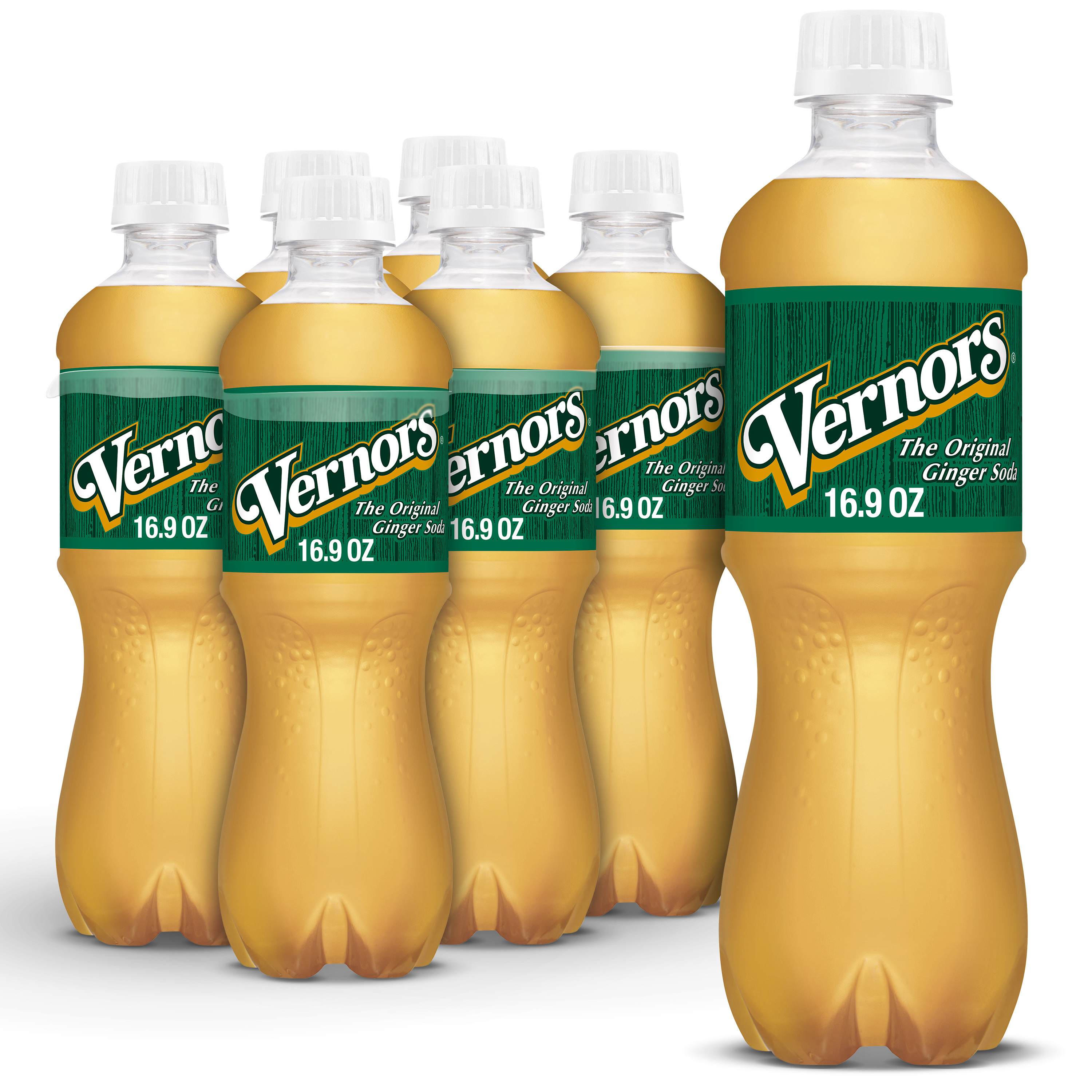 Vernors Caffeine Free Ginger Ale Soda Pop, 16.9 fl oz, 6 Pack Bottles - image 1 of 13