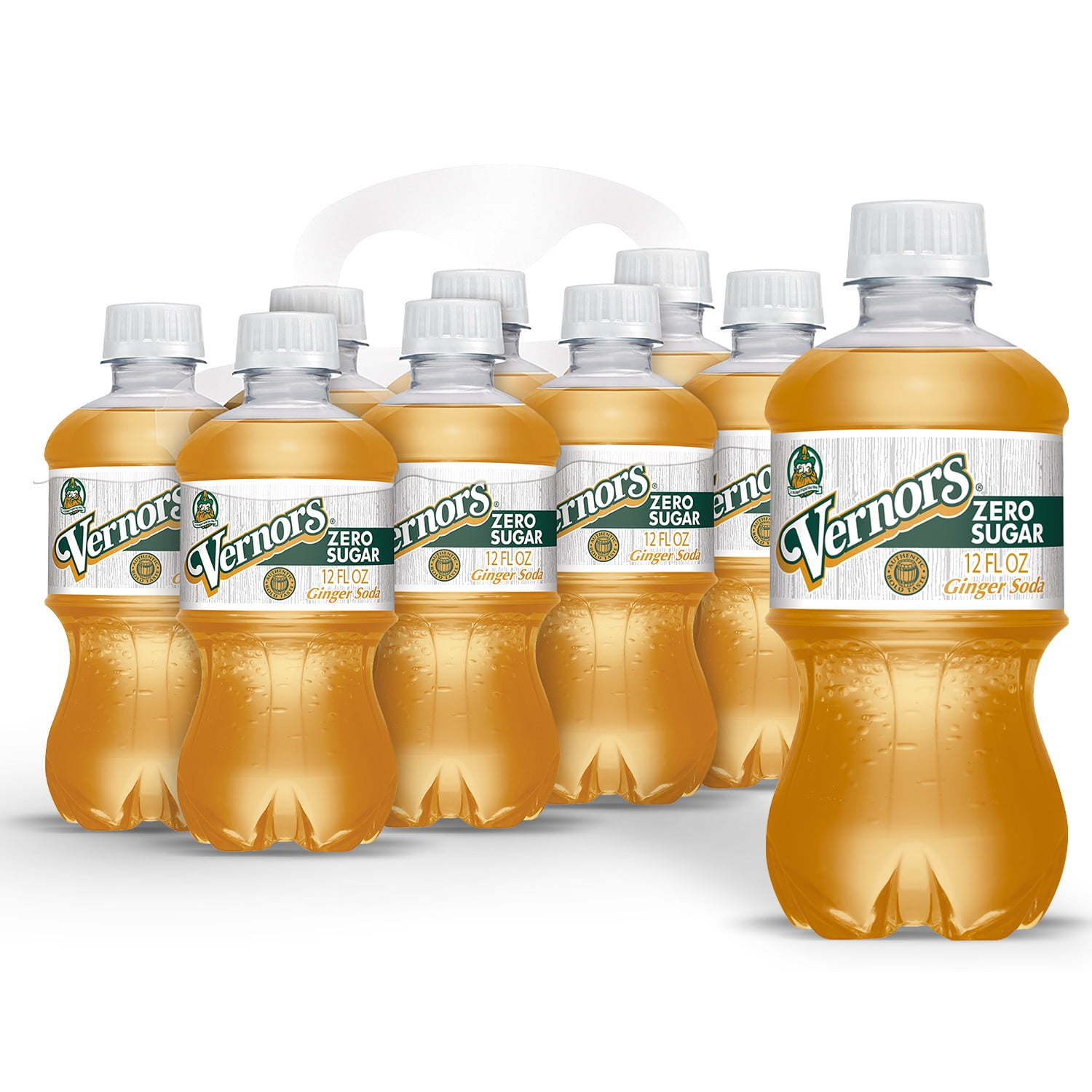 Vernors Zero Sugar Ginger Ale Soda Pop, 12 fl oz, 8 Pack Bottles