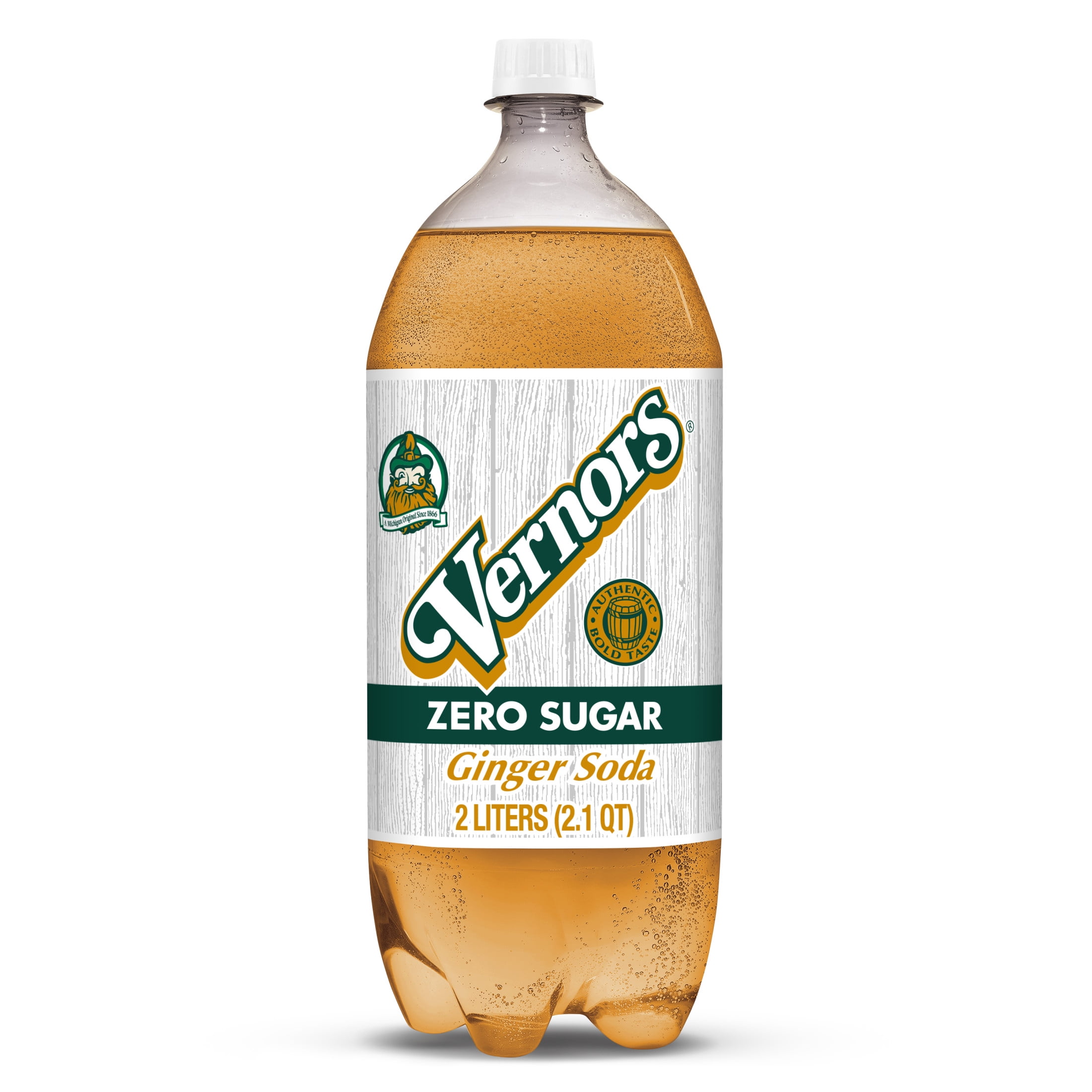Vernors Zero Sugar Ginger Ale Soda Pop, 2 L, Bottle