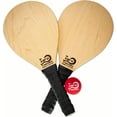 thumbnail image 1 of Vero American Birch Wood Frescobol Paddles Wrapped with Premium Padded Grips, Official Red & Orange Balls, Neoprene Protective Beach Bag. Made in USA., 1 of 7