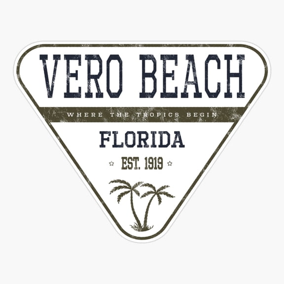 Vero Beach Florida Surf Palm Sticker