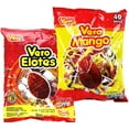 thumbnail image 1 of Vero Elotes Paletas Sabor Fresa and Vero Mango Con Chile Lollipop Assortment - Mexican Hard Candy Chili Pops 40 Pcs each - Variety Pack of 2 (Mango & Elotes), 1 of 2