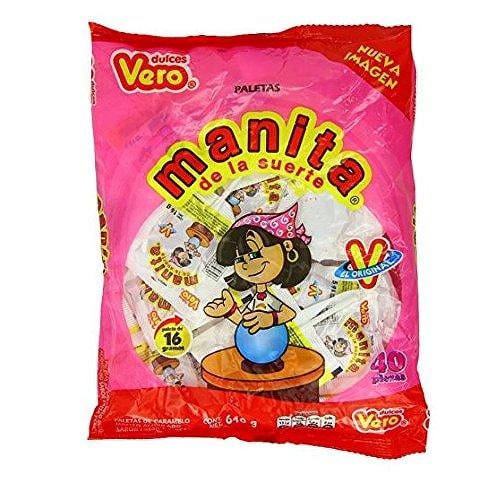 Vero Manita Paletas (Sabor Fresa) Strawberry Flavor Mexican Hard Candy LolliPops 40 Pcs 40 Count (Pack of 1)