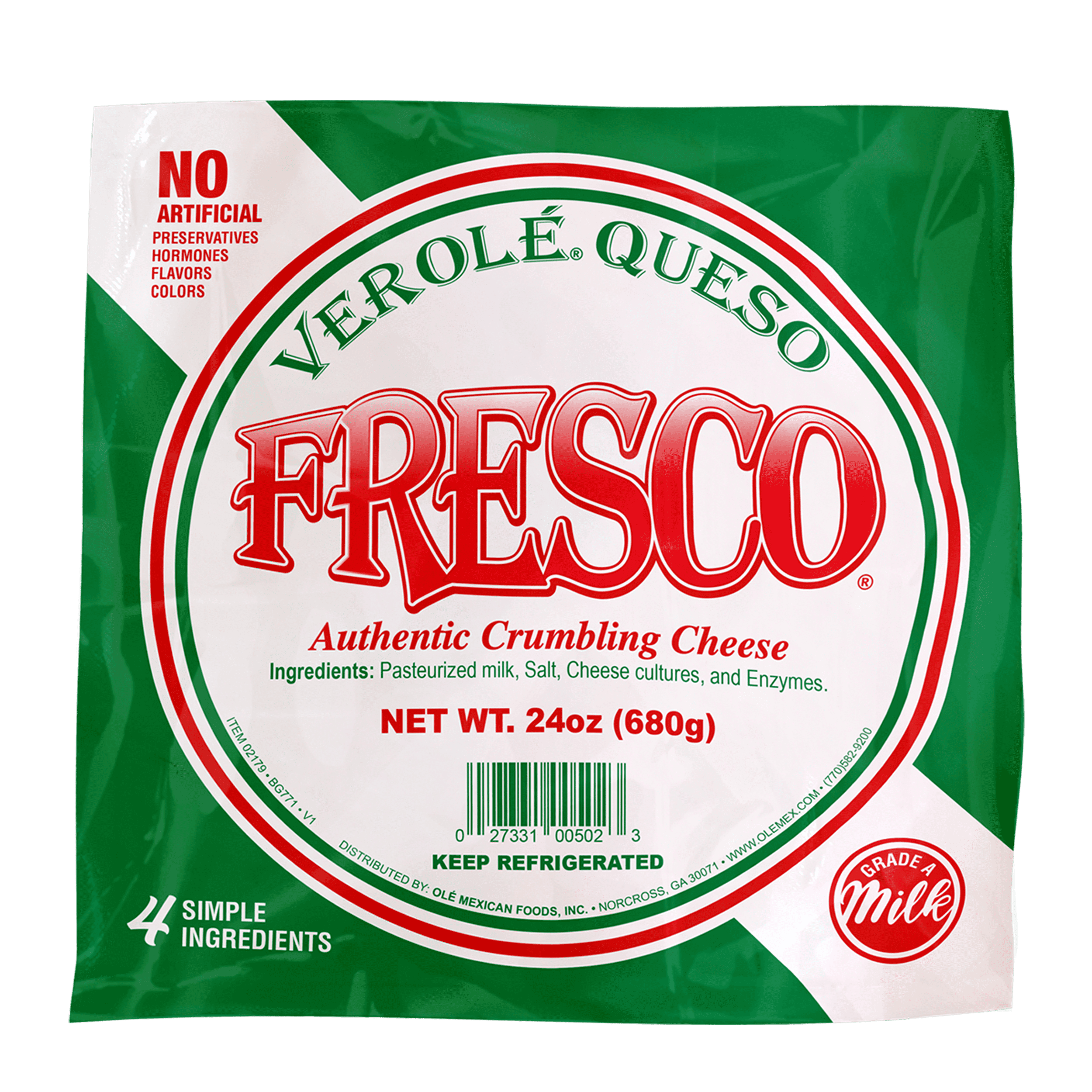 Verole Queso Fresco Authentic Mexican Crumbling Cheese 24 oz