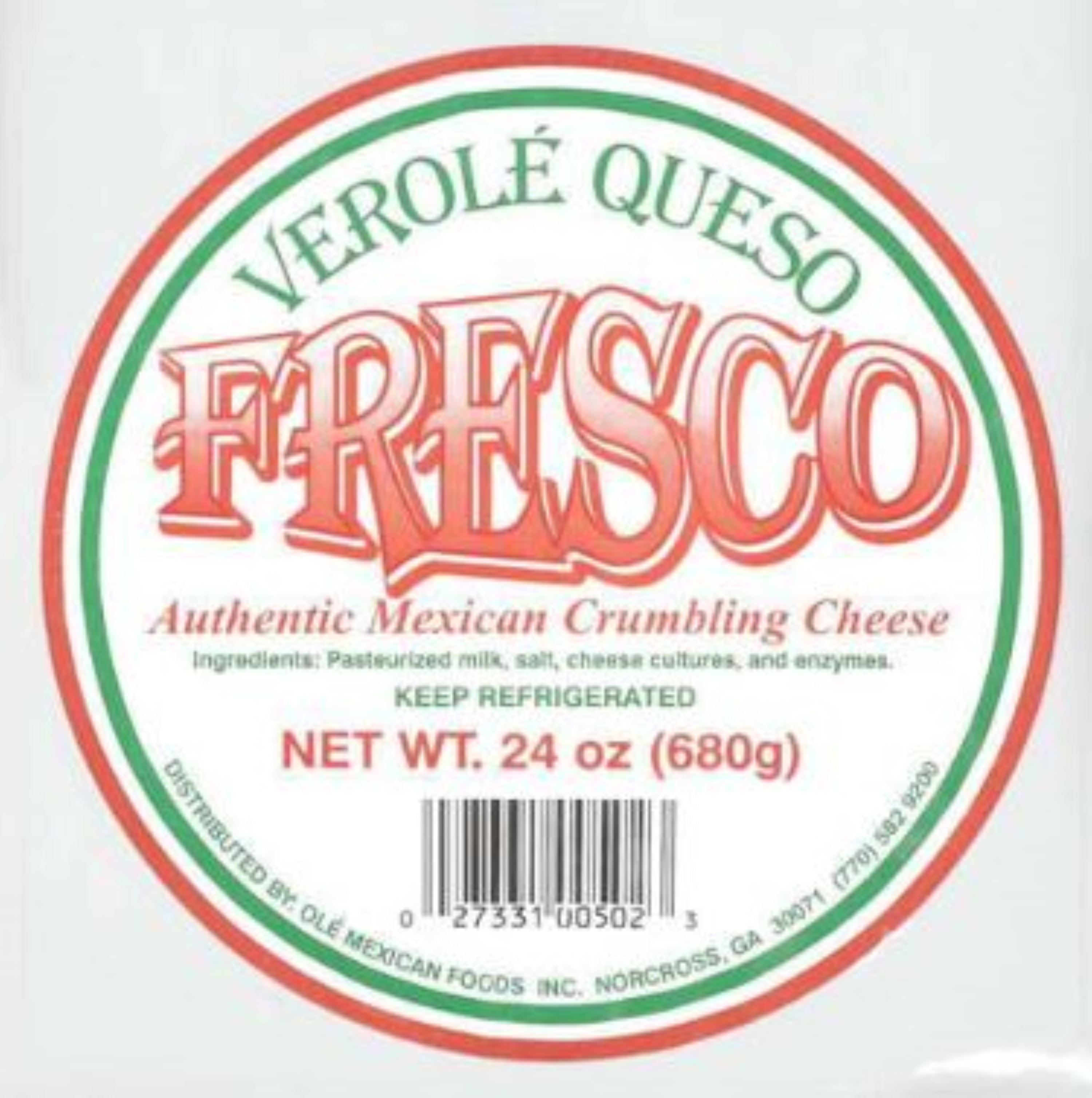 Verole Queso Fresco Mexican Crumbling Cheese 24 oz