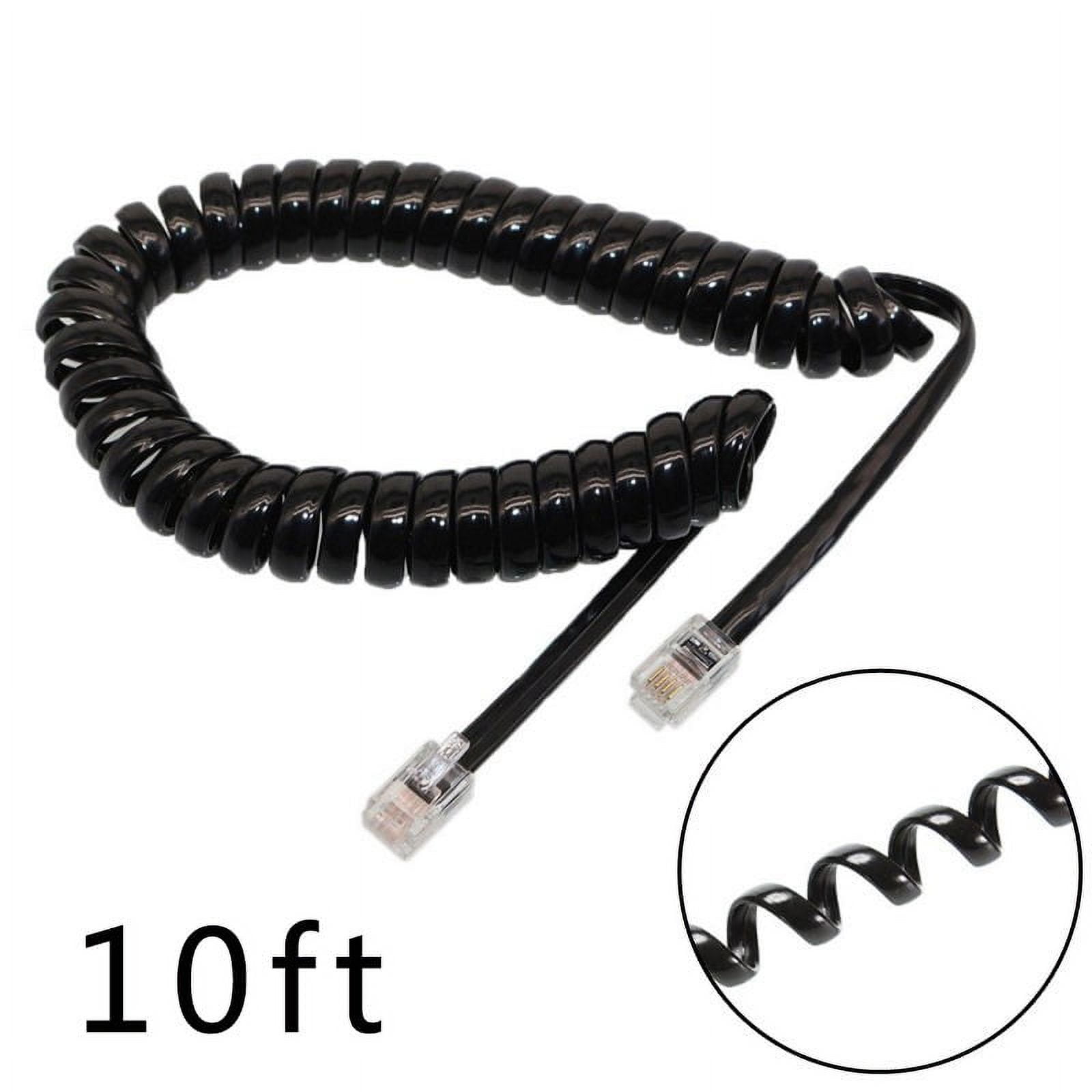 Verolina 3Meters Telephone Handset Phone Extension Cord Curly Coiled