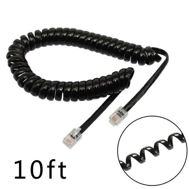 Verolina 3Meters Telephone Handset Phone Extension Cord Curly Coiled