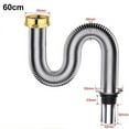 Verolina Bathroom 40/60cm Stainless Steel Sink Siphon Waste Drain