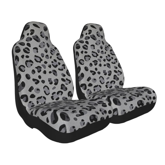 Verolix 2-Pack Black Leopard Car Seat Covers, Bold Dark Luxury Pattern, Universal Fit, Breathable Mesh Fabric, Full Front Seat Protection for Vehicles