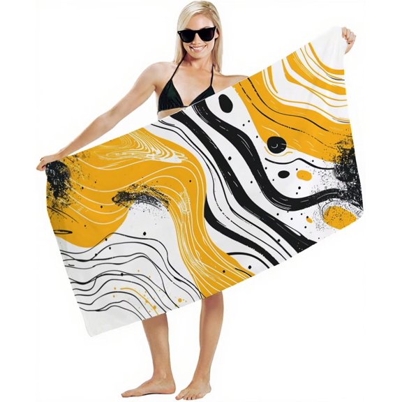 Verolix Abstract Stripe Beach Towel 28 x 56 Inch Towelcloth Quick Dry Lightweight Pool Towel for Swimming Travel Camping Resort Spa and Outdoor Summer Activities
