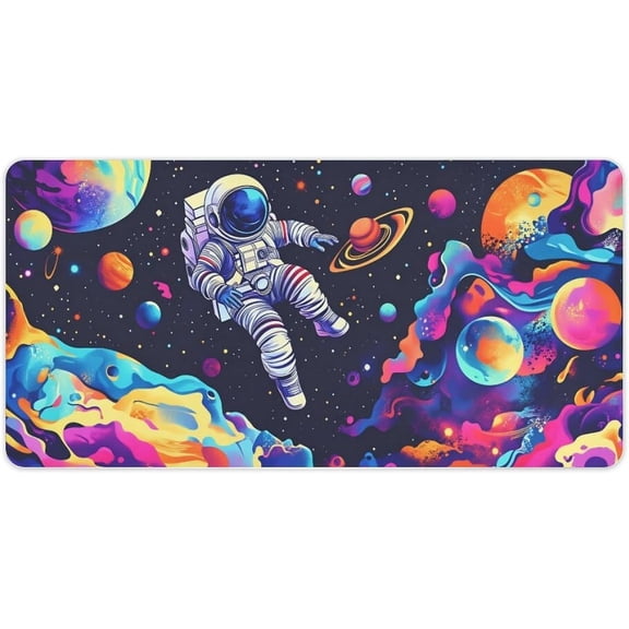 Verolix Astronaut Galaxy Mouse Pad 24 x 12 Inch Large Desk Mat, Colorful Space Design Extended Mouse Pad, Smooth Jiajibu Surface, Non-Slip Rubber Base Desk Pad for Gaming Office Home