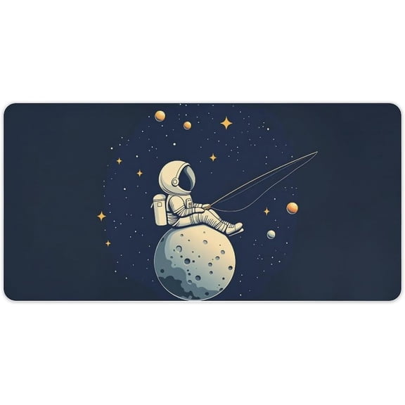 Verolix Astronaut Moon Mouse Pad 24 x 12 Inch Large Desk Mat, Minimalist Space Design Extended Mouse Pad, Smooth Jiajibu Surface, Non-Slip Rubber Base Desk Pad for Office Home Gaming
