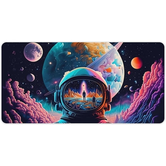 Verolix Astronaut Space Mouse Pad 24 x 12 Inch Large Desk Mat, Galaxy Design Extended Mouse Pad, Smooth Jiajibu Surface, Non-Slip Rubber Base Desk Pad for Gaming Office Home