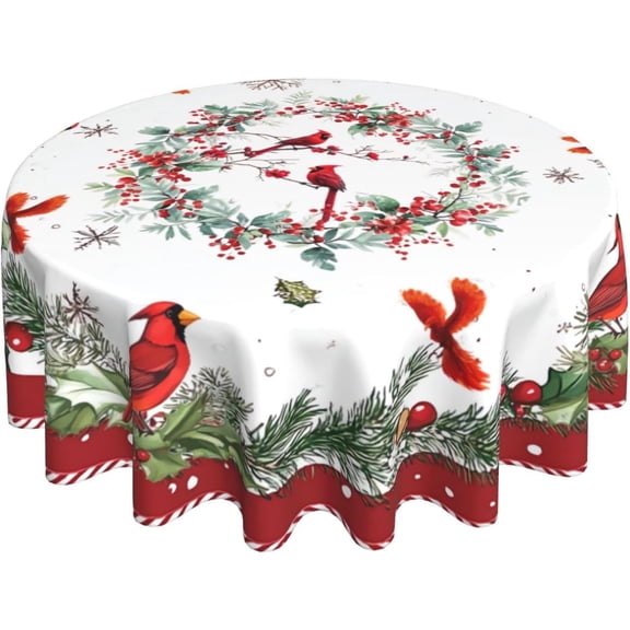 Verolix Autumn Harvest Round Tablecloth 60 Inch, Fall Decorative Table Cover with Turkey Design for Dining Table