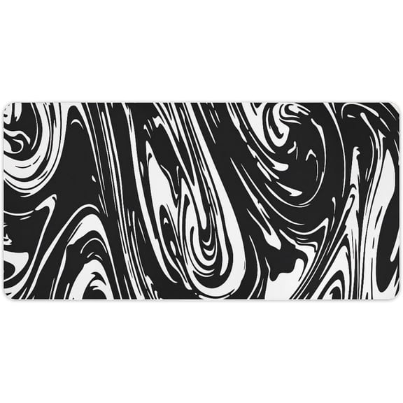 Verolix Black White Marble Mouse Pad 24 x 12 Inch Extended Desk Mat, Large Desk Mouse Pad, Smooth Jiajibu Surface, Non-Slip Rubber Base, Waterproof Computer Desk Pad for Office Home