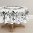 thumbnail image 1 of Verolix Blue Floral Round Tablecloth 60 Inch, Botanical Leaf Table Cover for Dining Table Decoration, 1 of 5