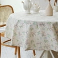 thumbnail image 1 of Verolix Blue Floral Round Tablecloth 60 Inch, Farmhouse Flower Polyester Table Cover for Dining Table Decor, 1 of 5