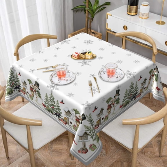 Verolix Checkered Tablecloth 60 x 60 Inch Square, Colorful Plaid Table Cover, Waterproof Washable Wrinkle Resistant Polyester Fabric for Kitchen Dining Indoor Outdoor Use