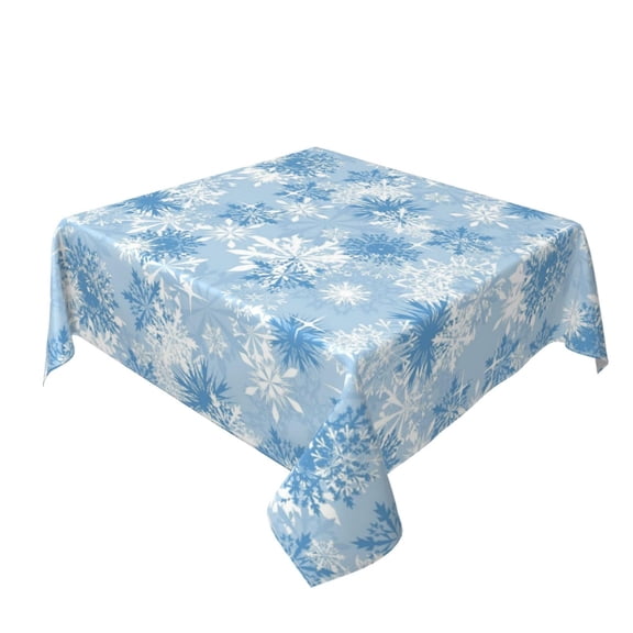 Verolix Floral Tablecloth 60 x 60 Inch Square, Blue Hydrangea Flower Table Cover, Waterproof Washable Wrinkle Resistant Polyester Fabric for Kitchen Dining Indoor Outdoor Use