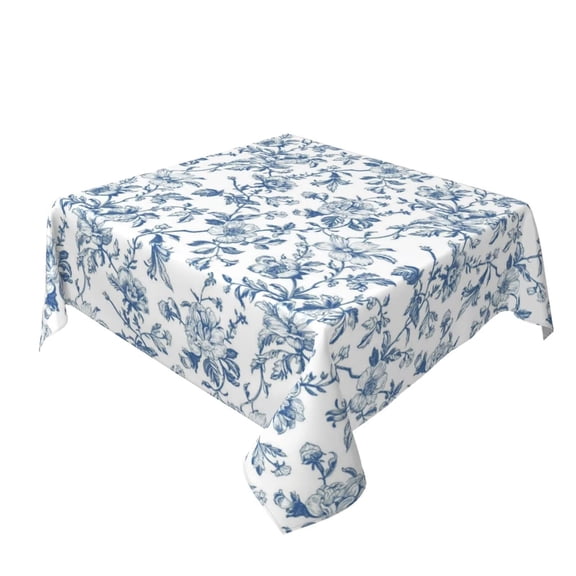 Verolix Floral Tablecloth 60 x 60 Inch Square, Blue Hydrangea Flower Table Cover, Waterproof Washable Wrinkle Resistant Polyester Fabric for Kitchen Dining Indoor Outdoor Use