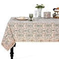 thumbnail image 1 of Verolix Floral Tablecloth 60 x 60 Inch Square, Blue White Pattern Table Cover, Waterproof Washable Wrinkle Resistant Polyester Fabric for Dining Kitchen Indoor Outdoor Use, 1 of 5
