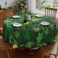 thumbnail image 1 of Verolix Green Clover Round Tablecloth 60 Inch, Plaid Table Cover for Dining Table Decoration, 1 of 6